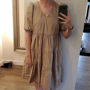 Banana Republic Organic Cotton Short Sleeve Tiered V Neck Dress Size Small w/tag